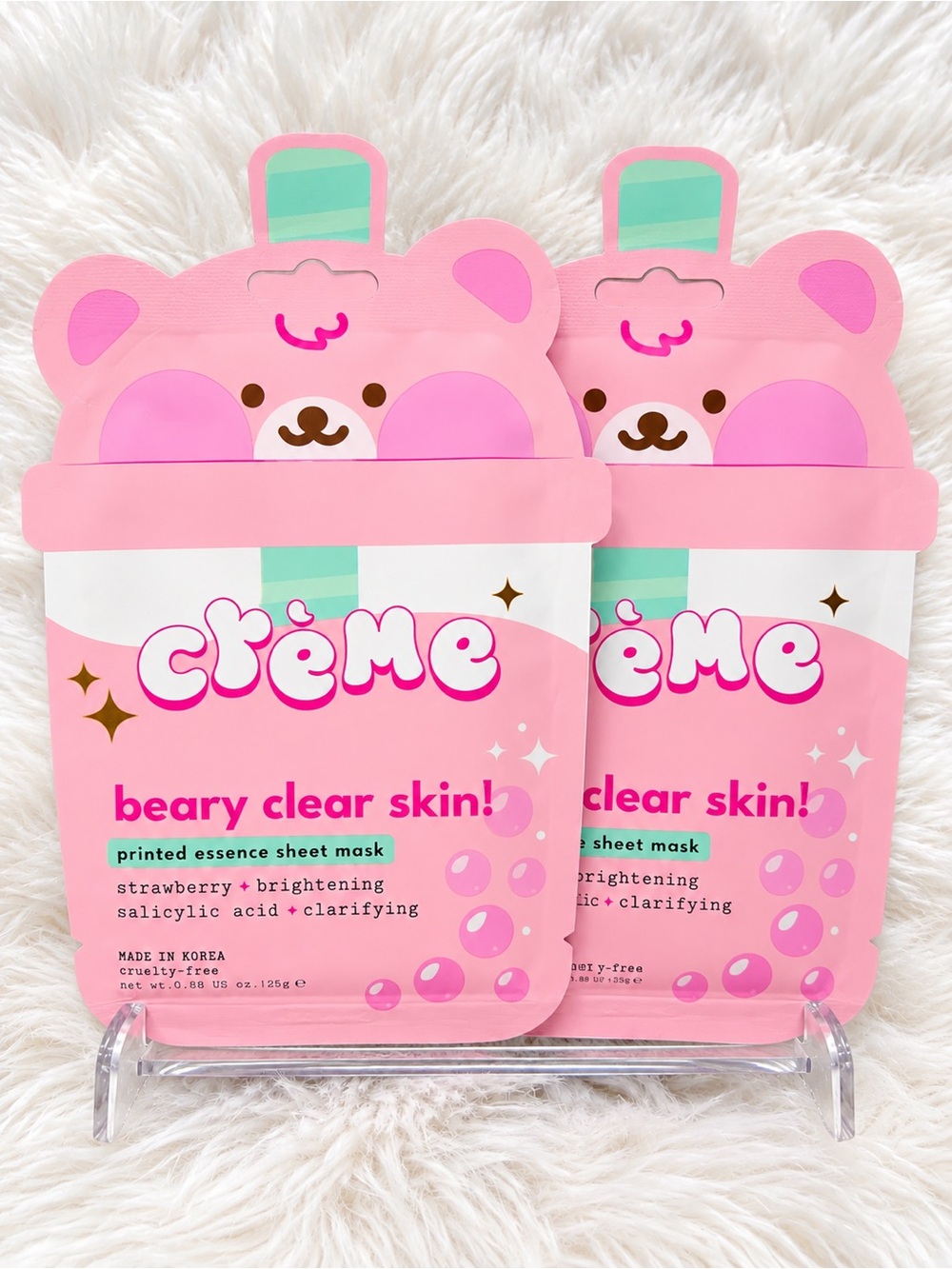Crème Shop Beary Clear Skin Sheet Mask - 2 Pack